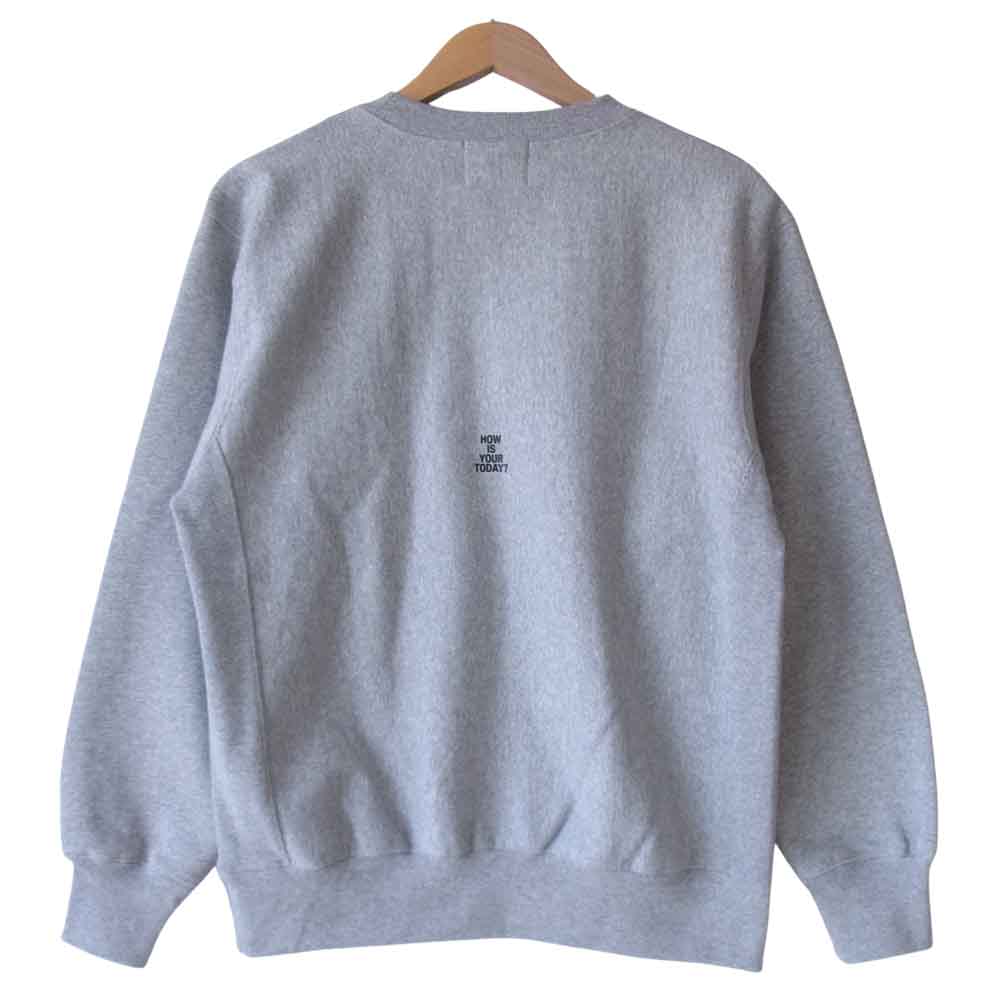 トゥデイ エディション HOW IS YOUR TODAY? プリント トレーナー スウェット グレー系 M【美品】【中古】