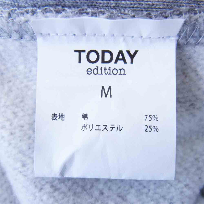 トゥデイ エディション HOW IS YOUR TODAY? プリント トレーナー スウェット グレー系 M【美品】【中古】