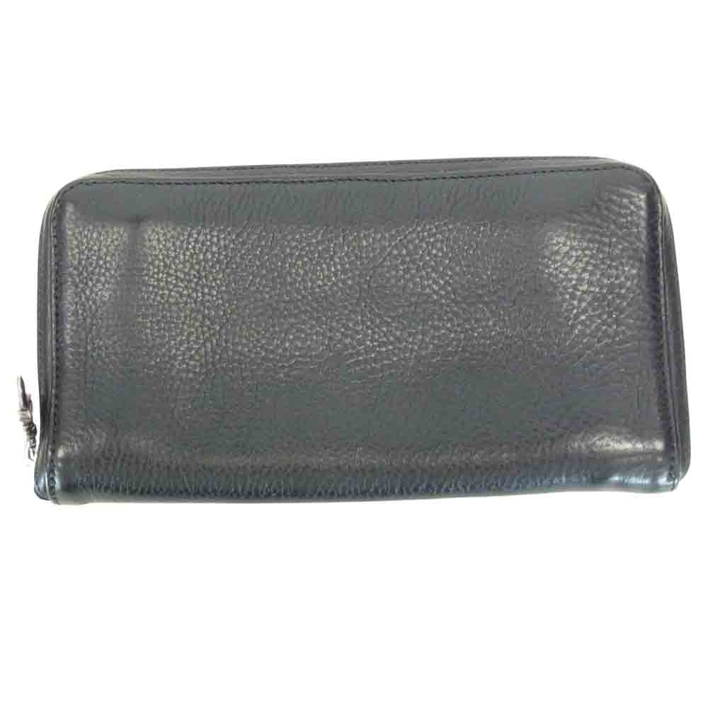 CHROME HEARTS クロムハーツ（原本無） WALLET REC F ZIP PYRMD STUDS フルゼロ ピラミッド ウォレット シルバー系 ブラック系【中古】