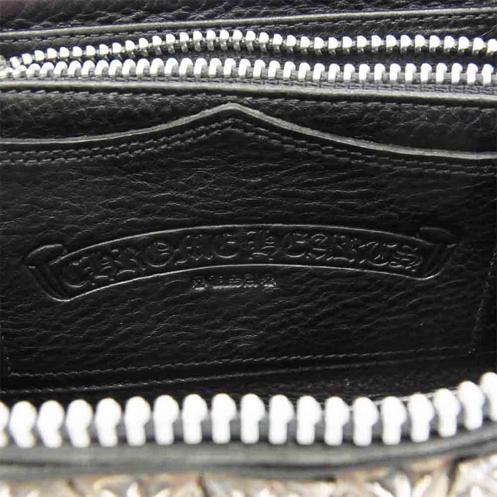 CHROME HEARTS クロムハーツ（原本無） WALLET REC F ZIP PYRMD STUDS フルゼロ ピラミッド ウォレット シルバー系 ブラック系【中古】