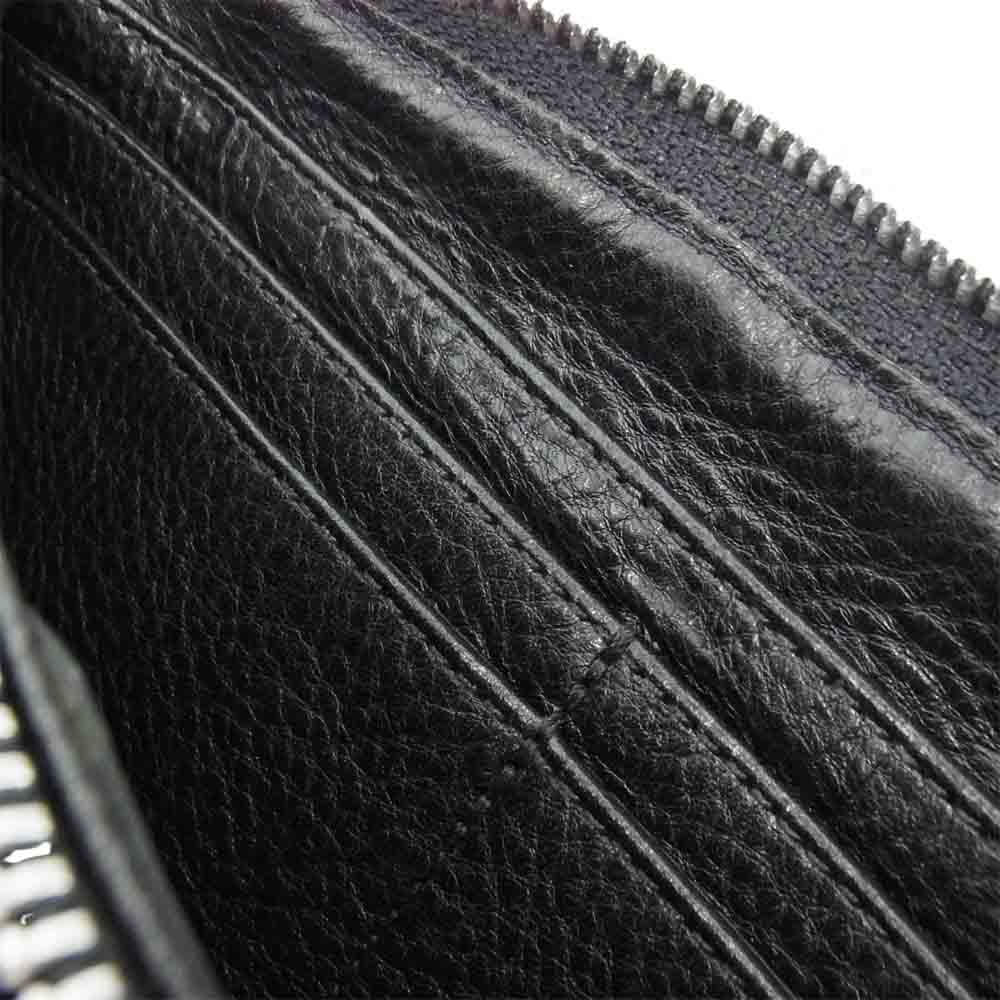 CHROME HEARTS クロムハーツ（原本無） WALLET REC F ZIP PYRMD STUDS フルゼロ ピラミッド ウォレット シルバー系 ブラック系【中古】