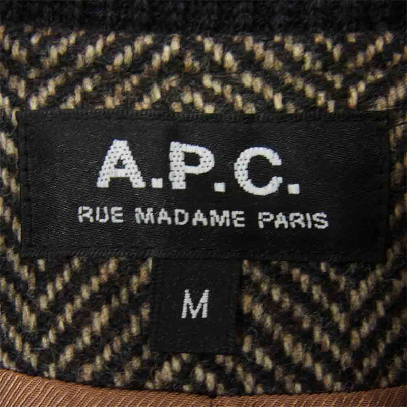 A.P.C. アーペーセー ROBERT NOBLE社 ヘリンボーン ツイード ブルゾン ブラック系 M【中古】