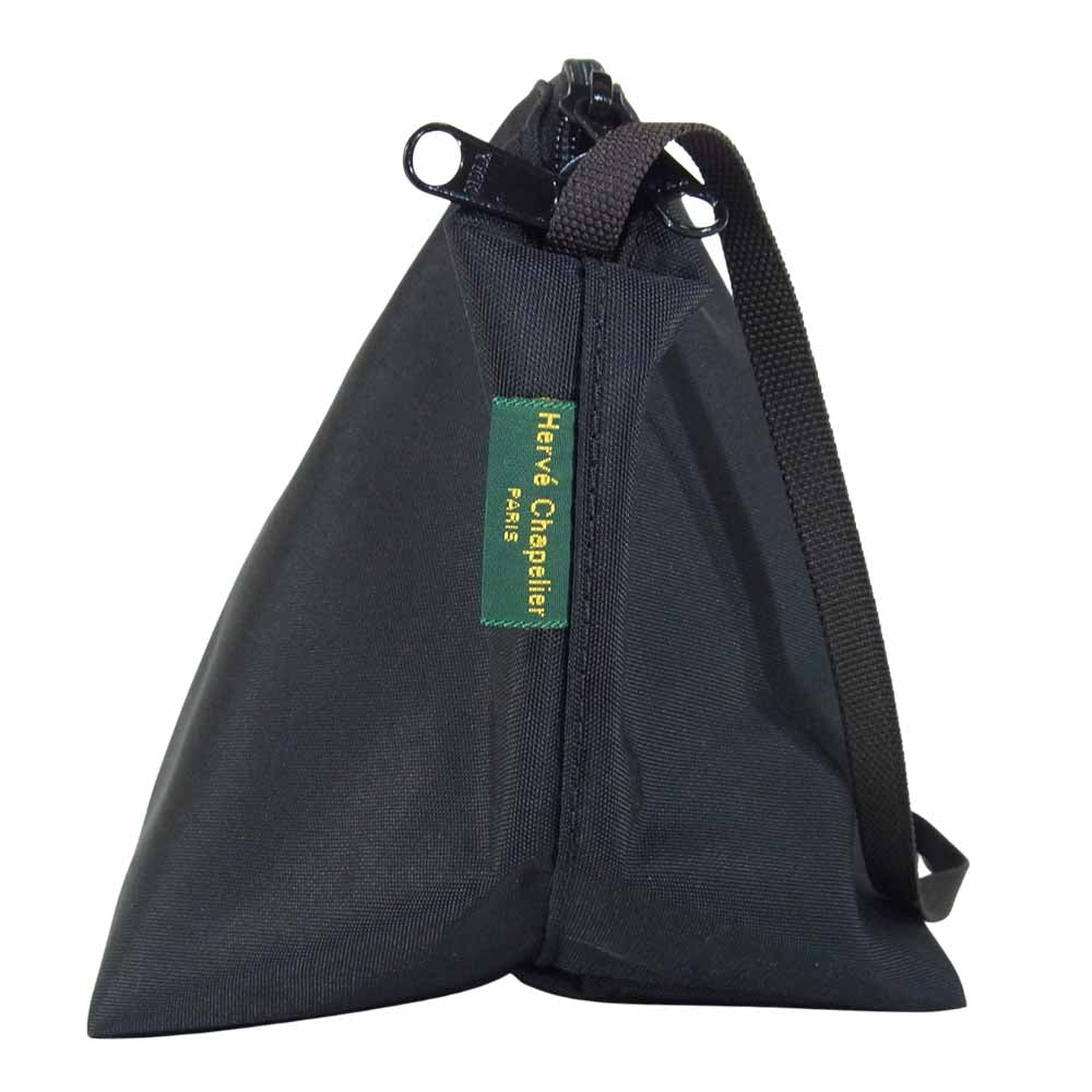 Herve Chapelier エルベ・シャプリエ グリーンレーベルリラクシング 別注 ビッグポシェット ブラック系【極上美品】【中古】