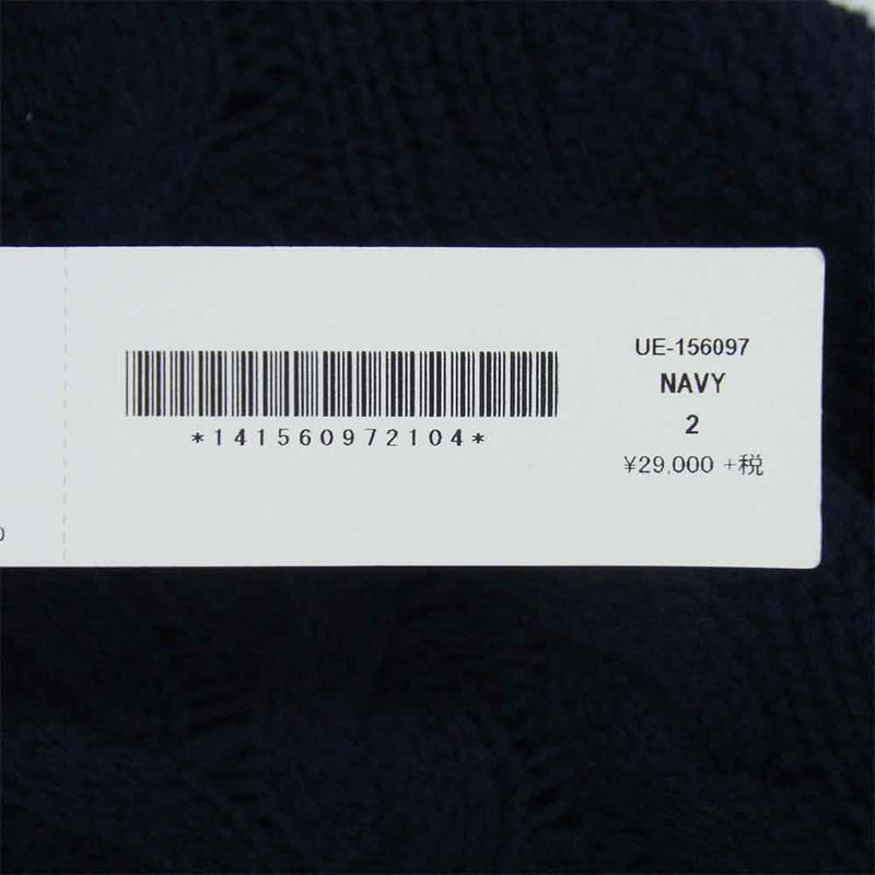 uniform experiment ユニフォームエクスペリメント 15AW UE-156097 CABLE CREW NECK KNIT ケーブル クルーネック ニット ネイビー系 2【中古】