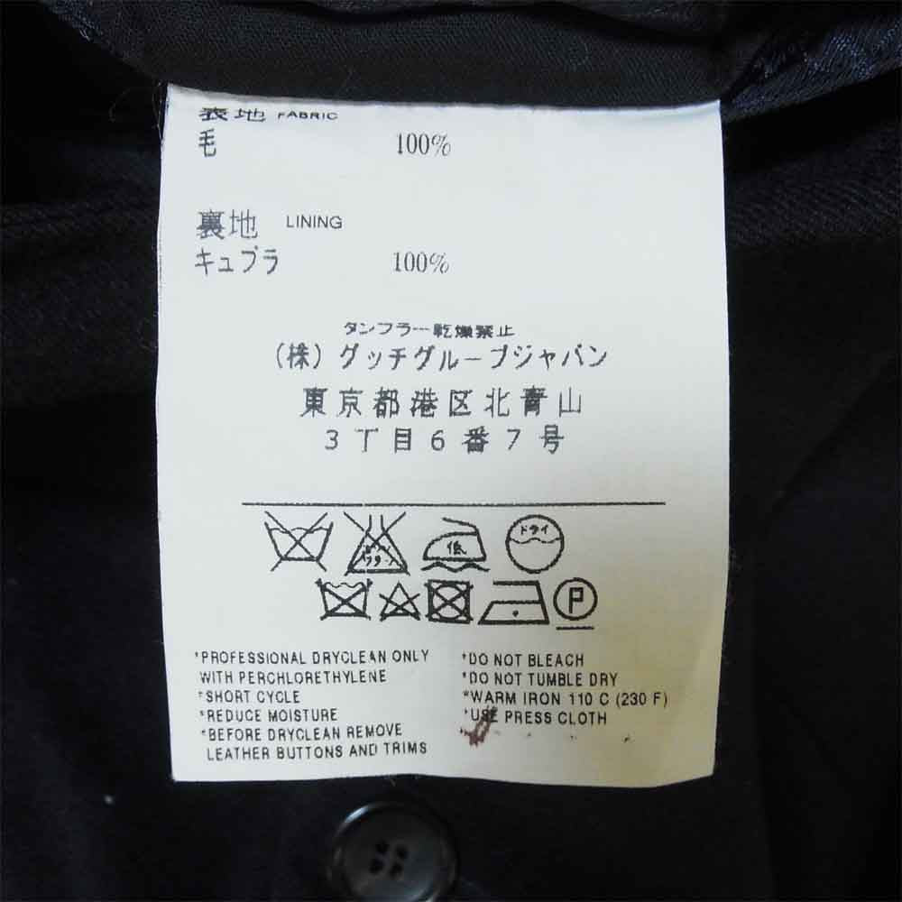 GUCCI グッチ ウール セットアップ スーツ ジャケット パンツ 裏地 イタリア製 ダークネイビー系 48【中古】