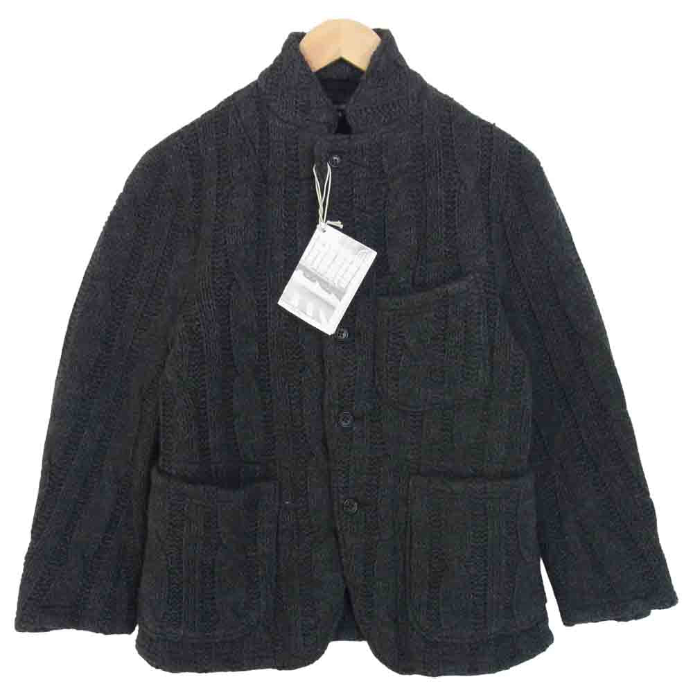 Engineered Garments エンジニアードガーメンツ knit Leisure Jacket Cable ケーブルニット ジャケット チャコール系 XS【極上美品】【中古】
