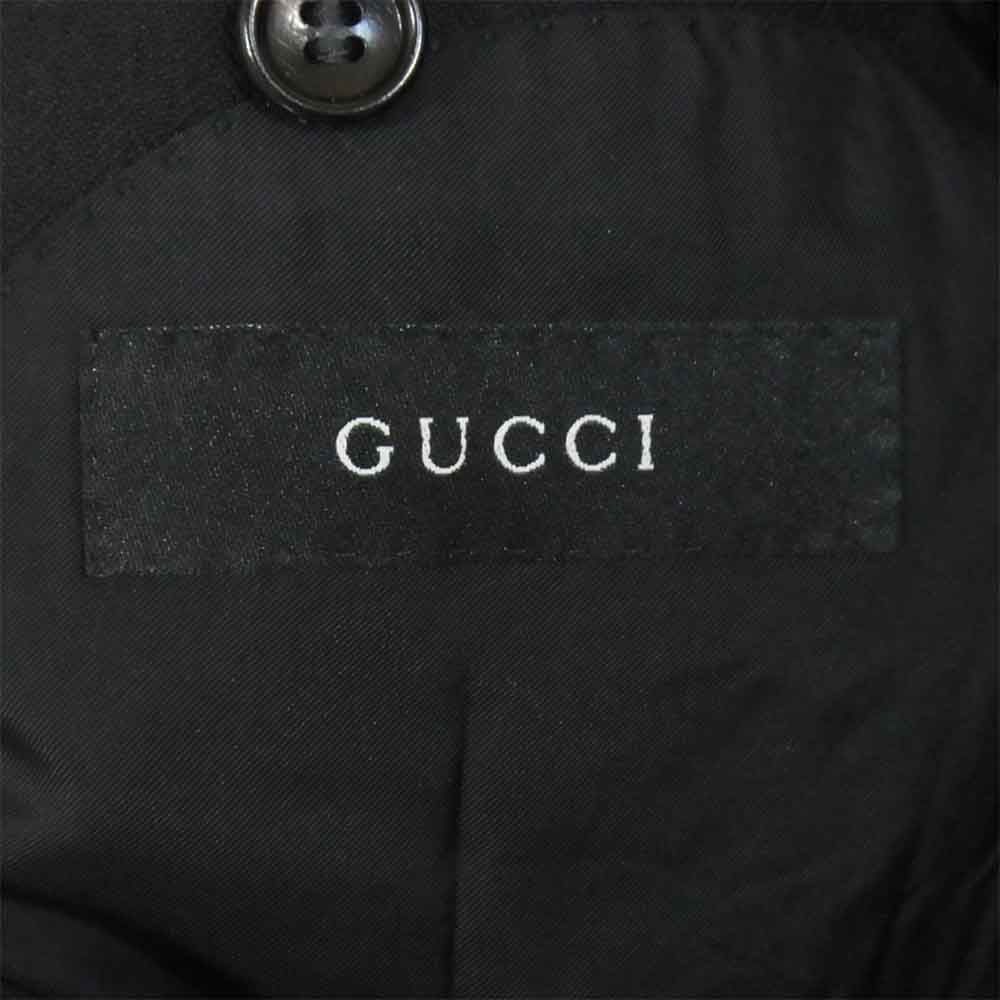 GUCCI グッチ シャド―ストライプ セットアップ スーツ イタリア製 ウール ブラック系 44【中古】