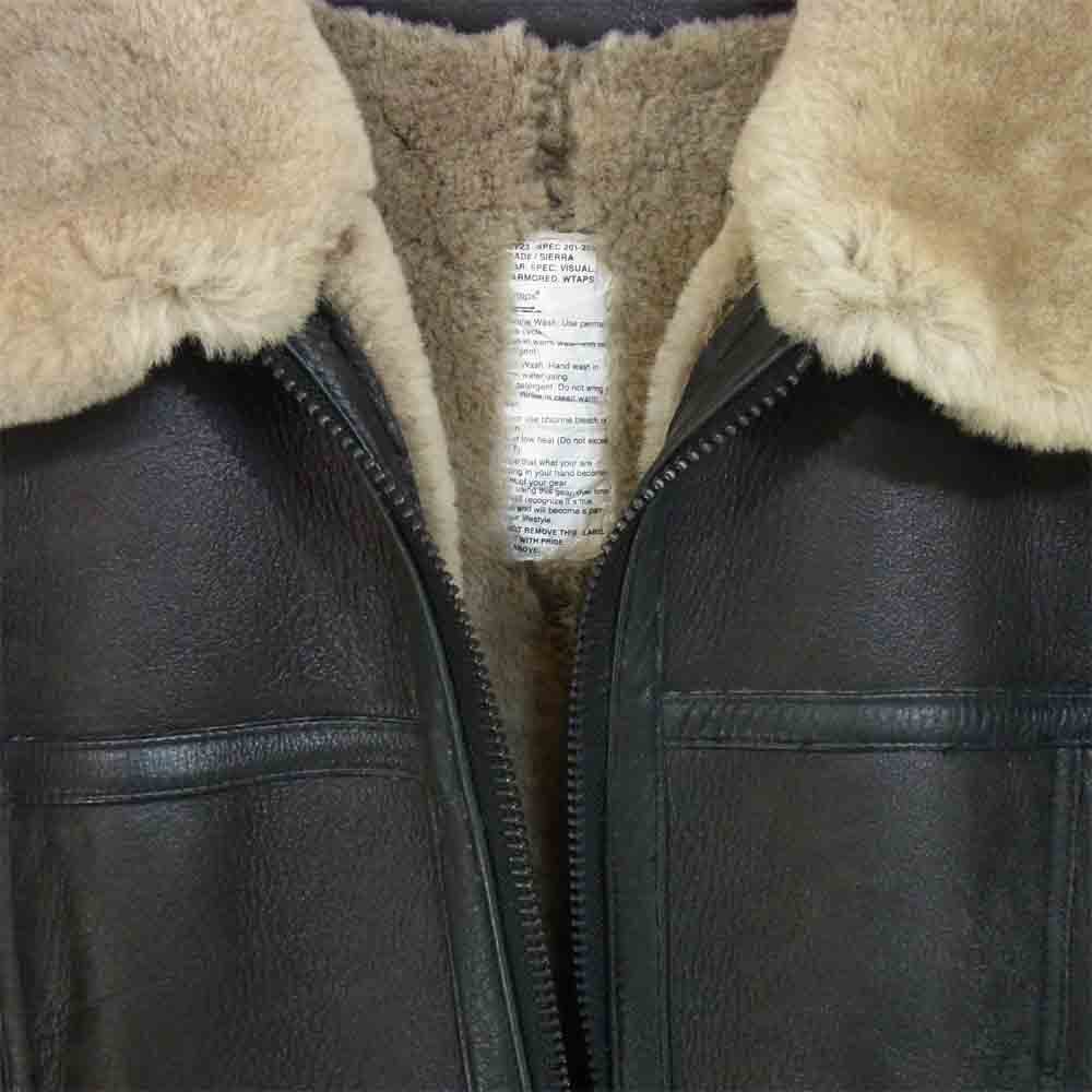 WTAPS ダブルタップス TSDT-JKM12 リアルムートン レザー ジャケット 羊革 ムートン ブラック系 表記無し【中古】
