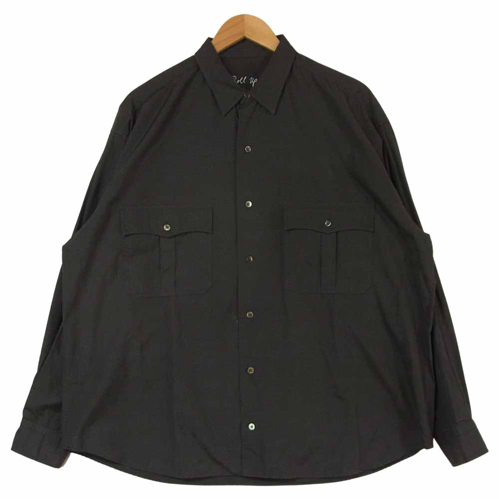 PORTER CLASSIC ポータークラシック ROLL UP DOT SHIRT ロールアップ ドット 長袖 シャツ ダークグレー系 XL【美品】【中古】