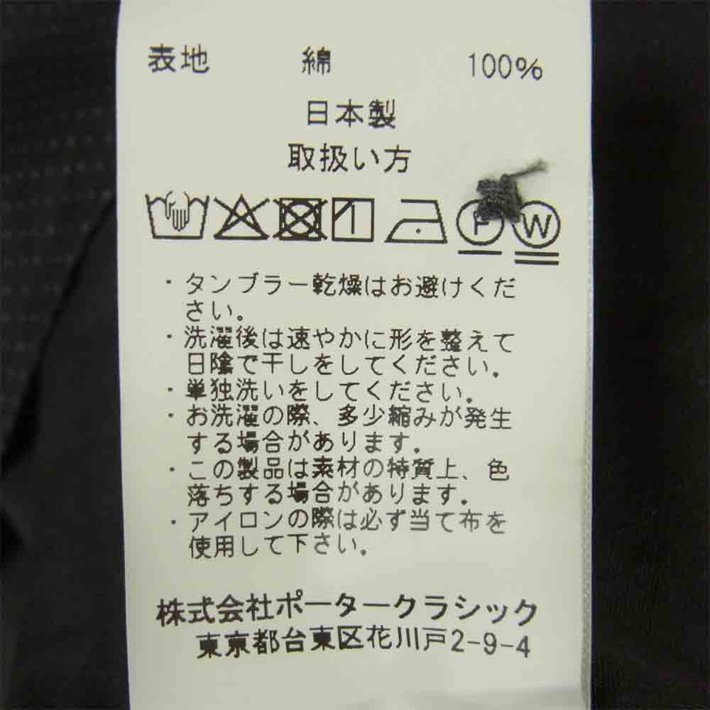 PORTER CLASSIC ポータークラシック ROLL UP DOT SHIRT ロールアップ ドット 長袖 シャツ ダークグレー系 XL【美品】【中古】