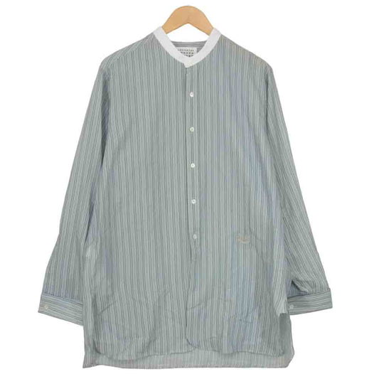MAISON MARGIELA メゾンマルジェラ 21SS S50DL0462 S53742 バンドカラー ダブルカフス シャツ ブルー系 41【美品】【中古】