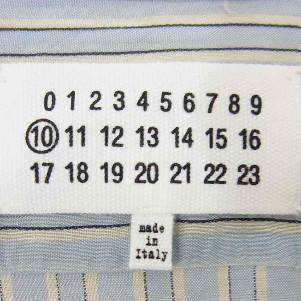 MAISON MARGIELA メゾンマルジェラ 21SS S50DL0462 S53742 バンドカラー ダブルカフス シャツ ブルー系 41【美品】【中古】