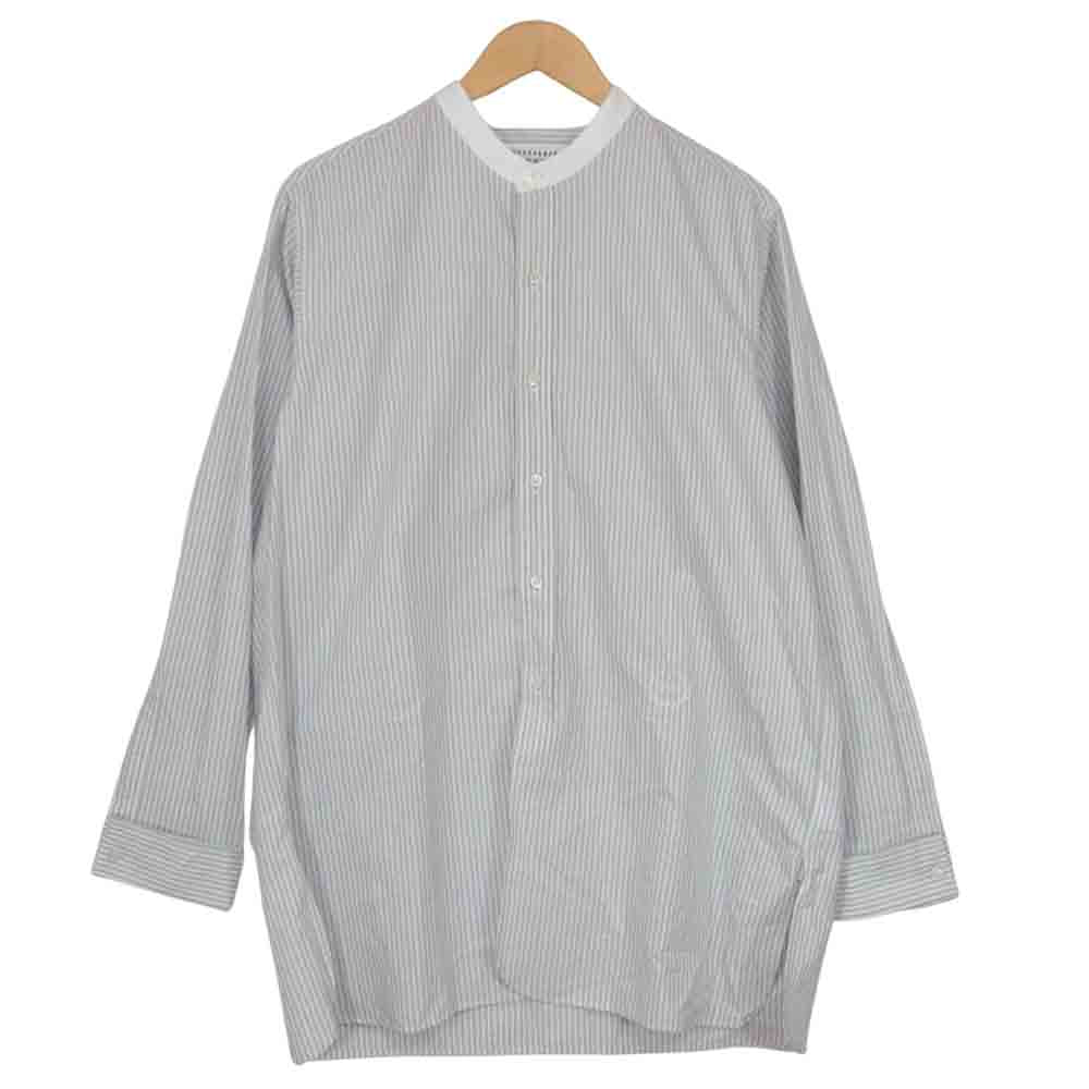 MAISON MARGIELA メゾンマルジェラ 21SS S50DL0462 S53767 バンドカラー ダブルカフス シャツ グレー系 41【美品】【中古】