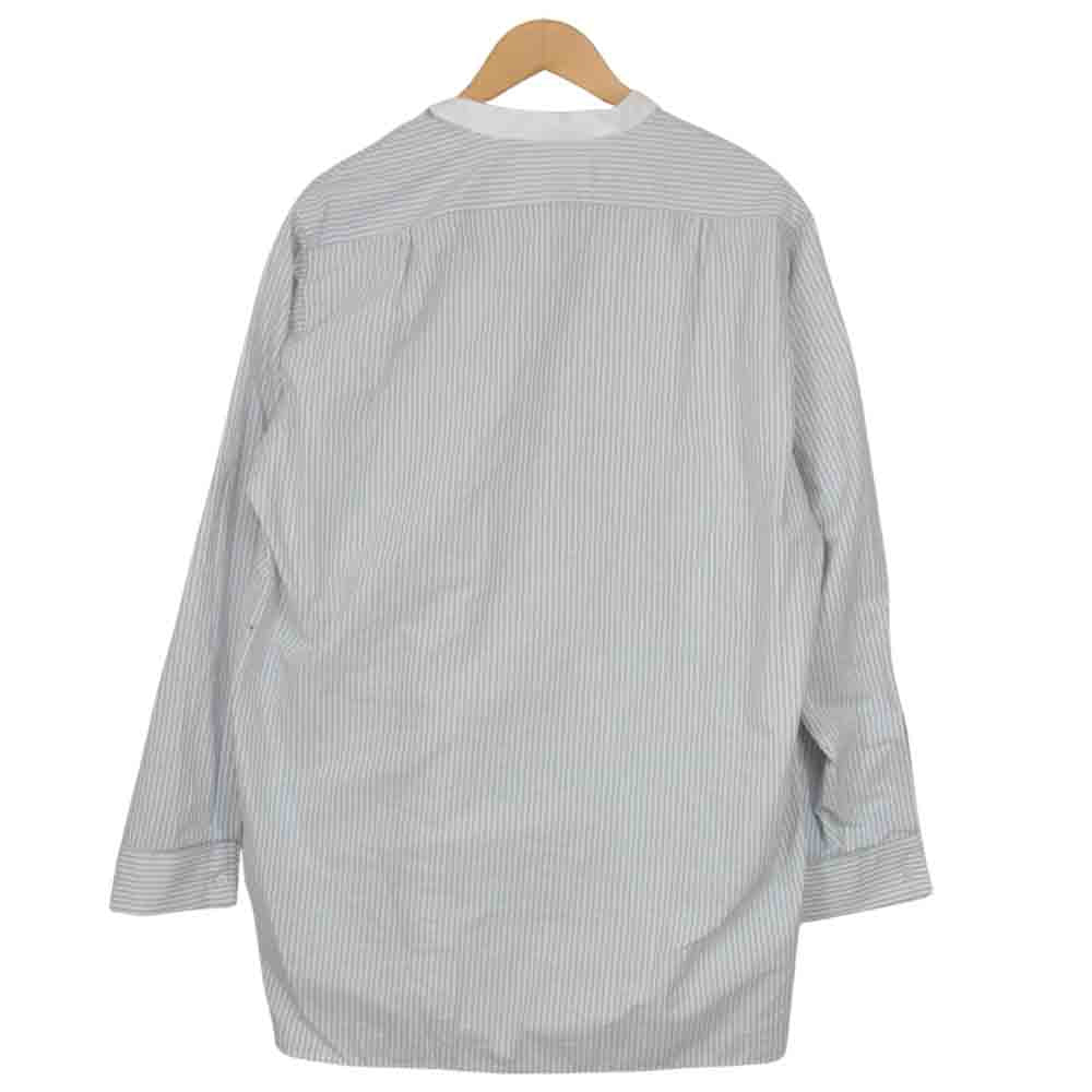 MAISON MARGIELA メゾンマルジェラ 21SS S50DL0462 S53767 バンドカラー ダブルカフス シャツ グレー系 41【美品】【中古】
