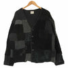 PORTER CLASSIC ポータークラシック H/W PATCH WORK KNIT CARDIGAN ハンドワーク パッチワーク ニット カーディガン ブラック系 グレー系 4【中古】