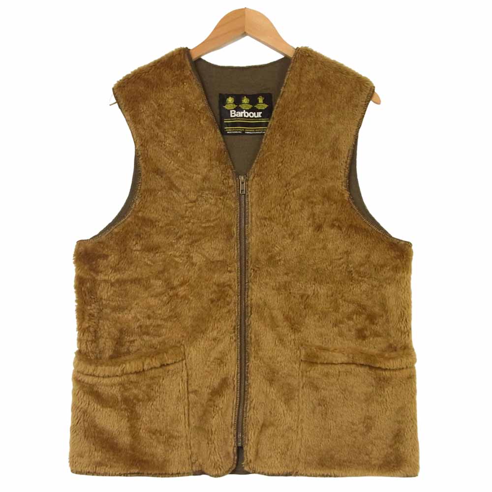 Barbour バブアー 3クラント パイルライナー ジップアップ ベスト イングランド製 ブラウン系【中古】