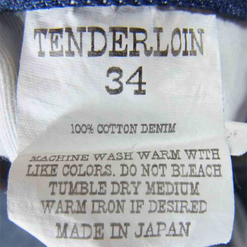 TENDERLOIN テンダーロイン DENIM PNT WASH デニムパンツ インディゴブルー系 34【中古】
