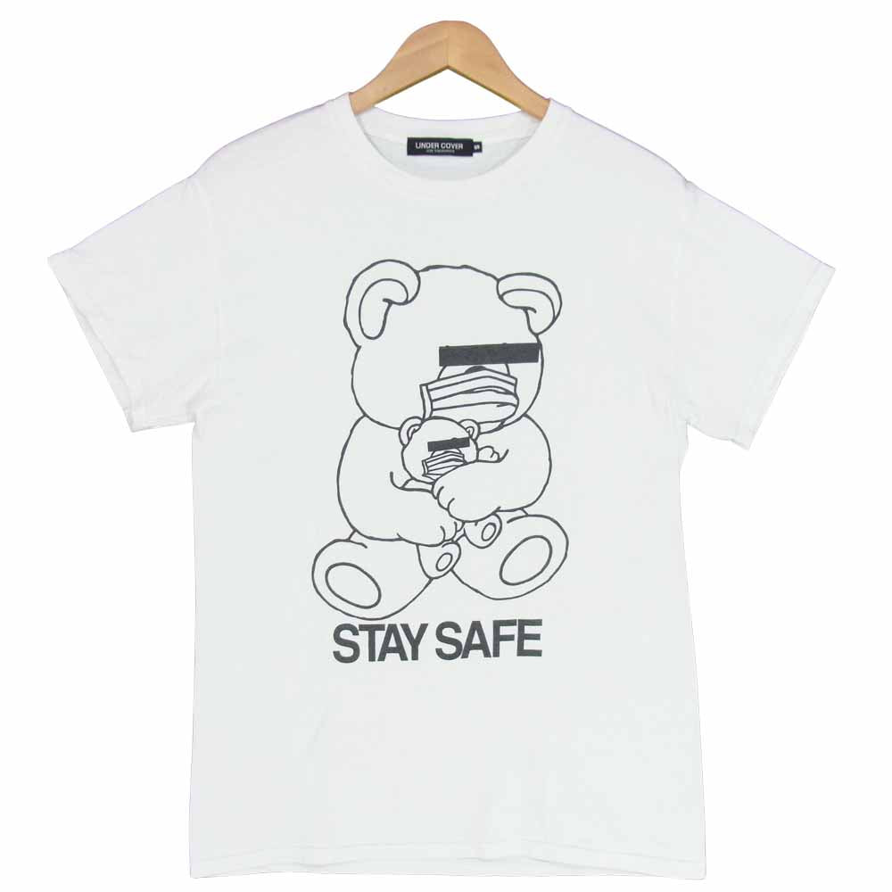 UNDERCOVER アンダーカバー STAY SAFE プリント Tシャツ 半袖 ショートスリーブ コットン ホワイト系 S【中古】