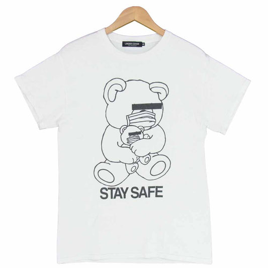 UNDERCOVER アンダーカバー STAY SAFE プリント Tシャツ 半袖 ショートスリーブ コットン ホワイト系 S【中古】