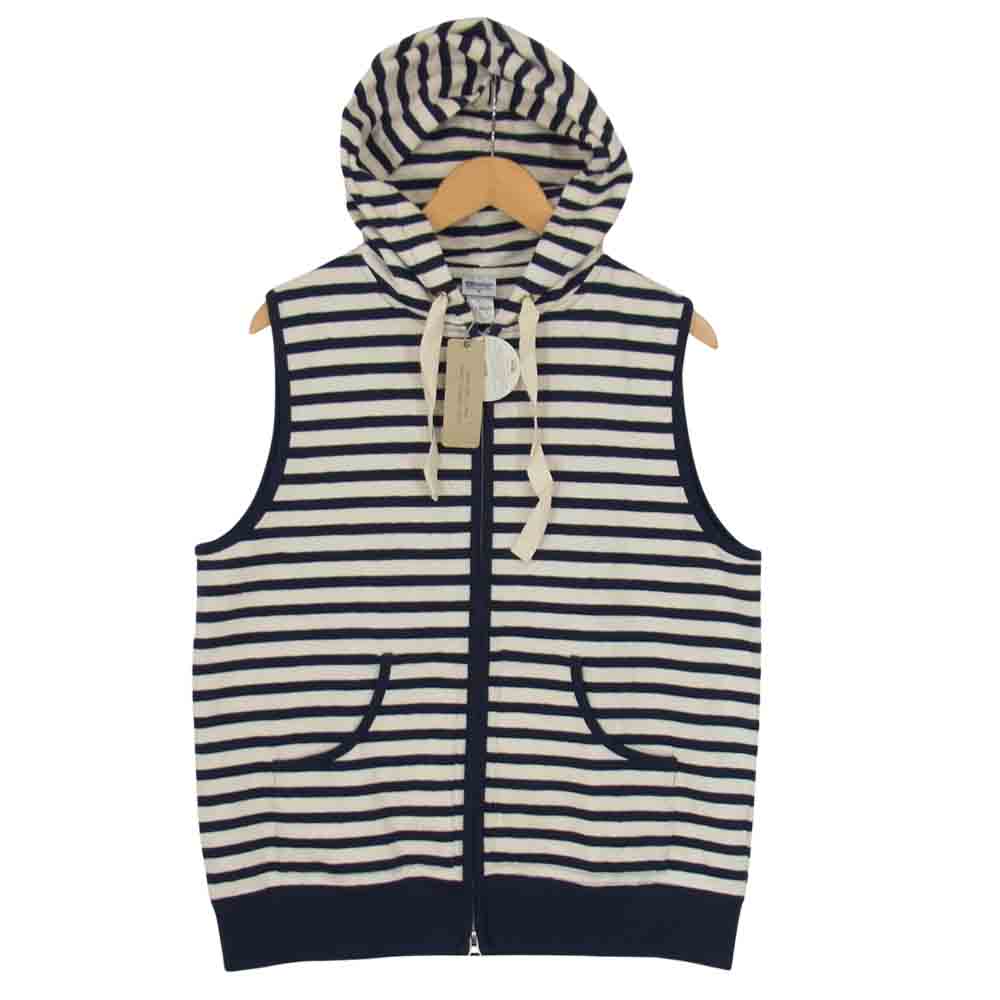 ティージー Hooded Vest カットソー ジップ パーカー ベスト ネイビー系 5【新古品】【未使用】【中古】