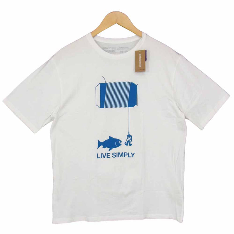 patagonia パタゴニア 38532 LIVE SIMPLY HAPPY HOUR ORGANIC T-SHIRT オーガニック Tシャツ ホワイト系 S【新古品】【未使用】【中古】