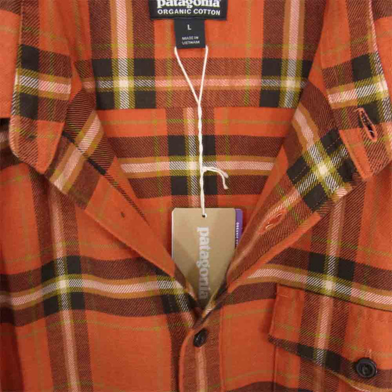 patagonia パタゴニア FA20 54020 LW Fjord Flannel shirt ライトウェイト フィヨルド フランネル シャツ オレンジ系 L【新古品】【未使用】【中古】