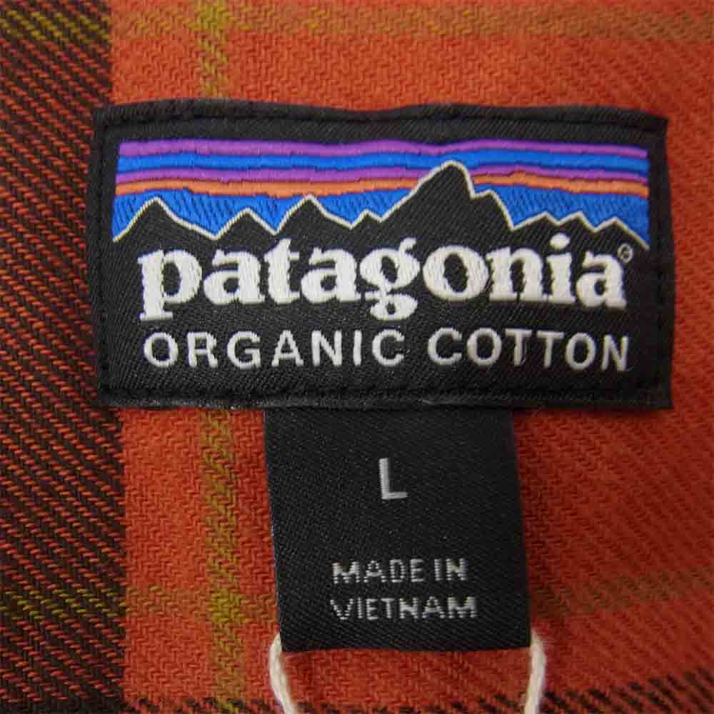 patagonia パタゴニア FA20 54020 LW Fjord Flannel shirt ライトウェイト フィヨルド フランネル シャツ オレンジ系 L【新古品】【未使用】【中古】