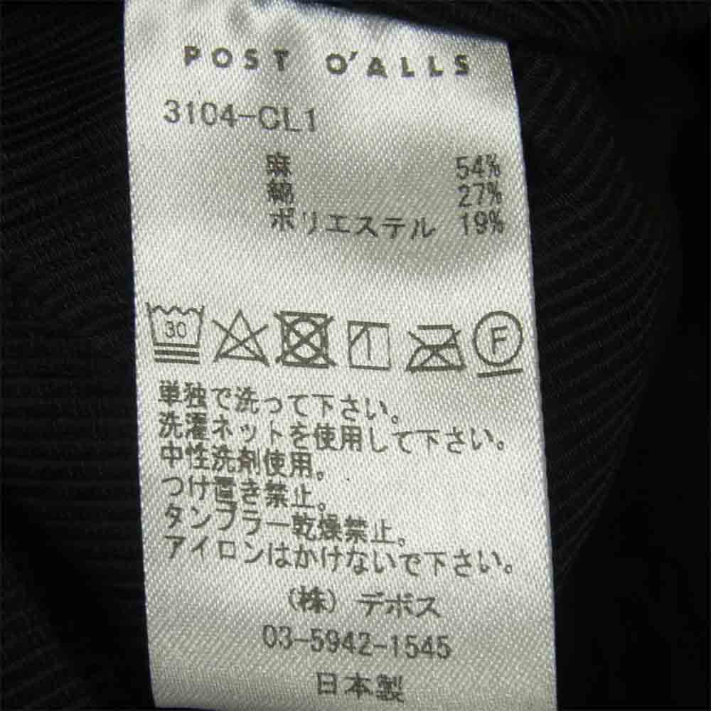 POST OVERALLS ポストオーバーオールズ 3104-CL1 WALKABOUT 2 ウォークアバウト 長袖 シャツ ジャケット charcoal S【新古品】【未使用】【中古】