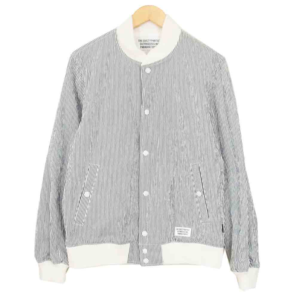 WACKO MARIA ワコマリア 16SS VARSITY JACKET ストライプ バーシティ ジャケット ブルー系 L【極上美品】【中古】