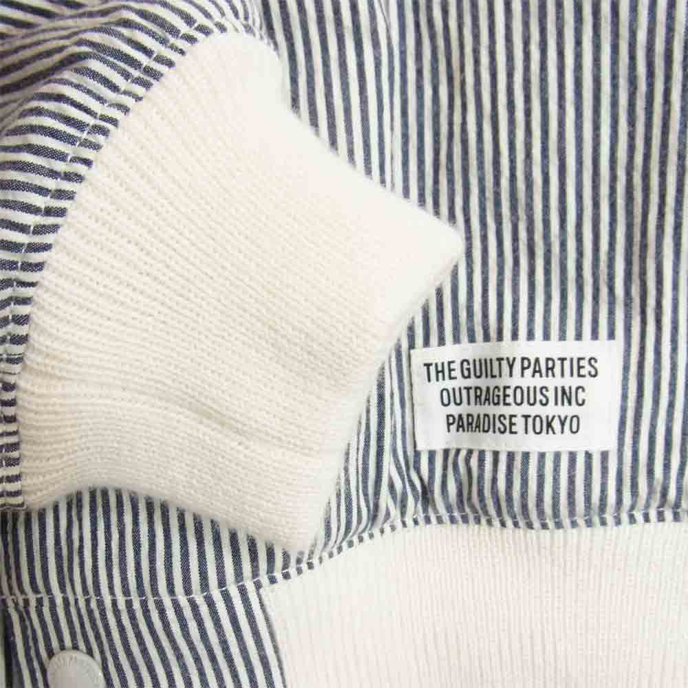 WACKO MARIA ワコマリア 16SS VARSITY JACKET ストライプ バーシティ ジャケット ブルー系 L【極上美品】【中古】