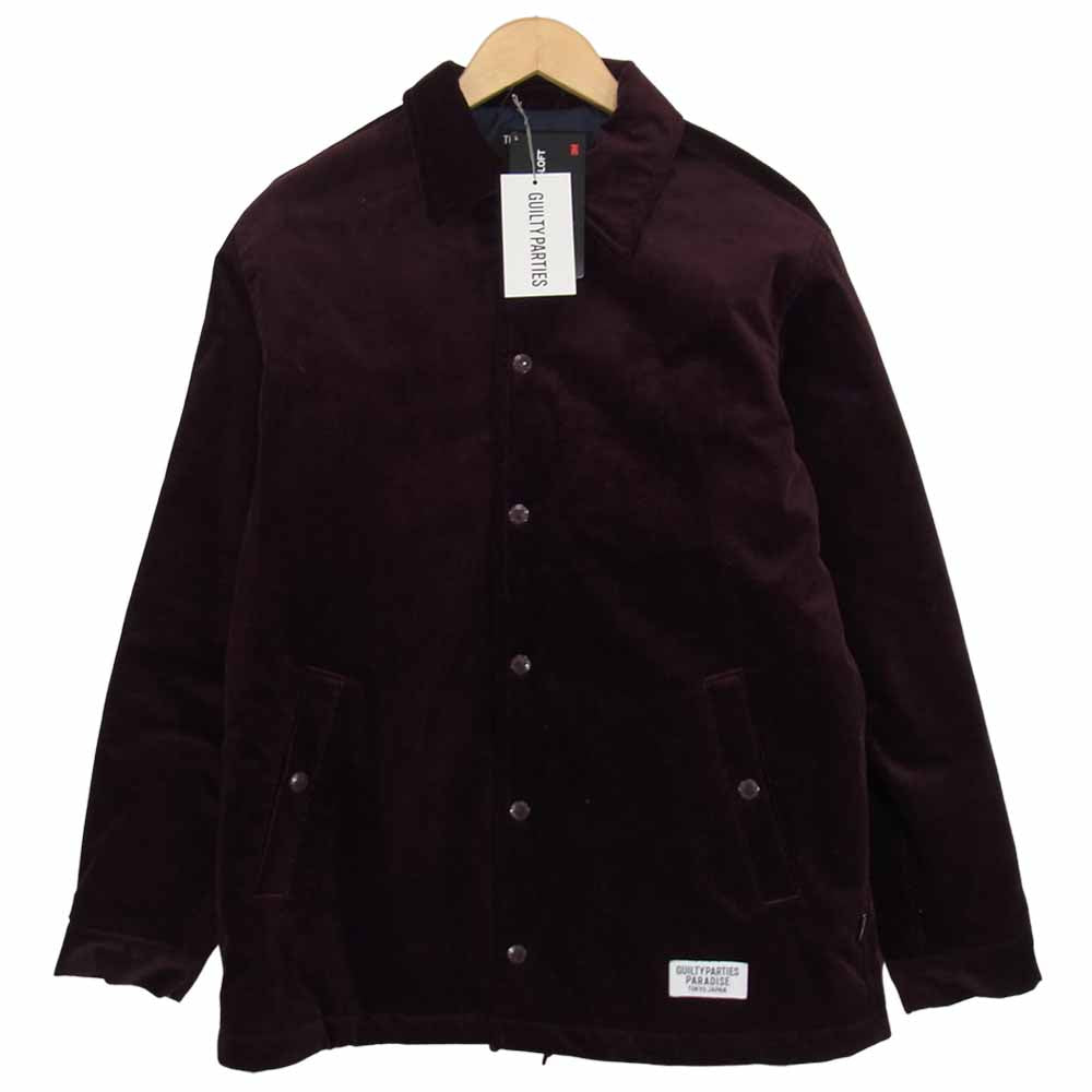 WACKO MARIA ワコマリア 15AW 15FW-WMO-BL14 CORDUROY COACH JACKET 中綿シンサレート コーデュロイ コーチ ジャケット エンジ系 L【極上美品】【中古】