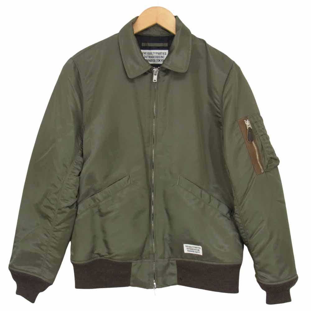 WACKO MARIA ワコマリア 15AW FLIGHT JACKET TYPE-2 フライトジャケット カーキ系 L【極上美品】【中古】