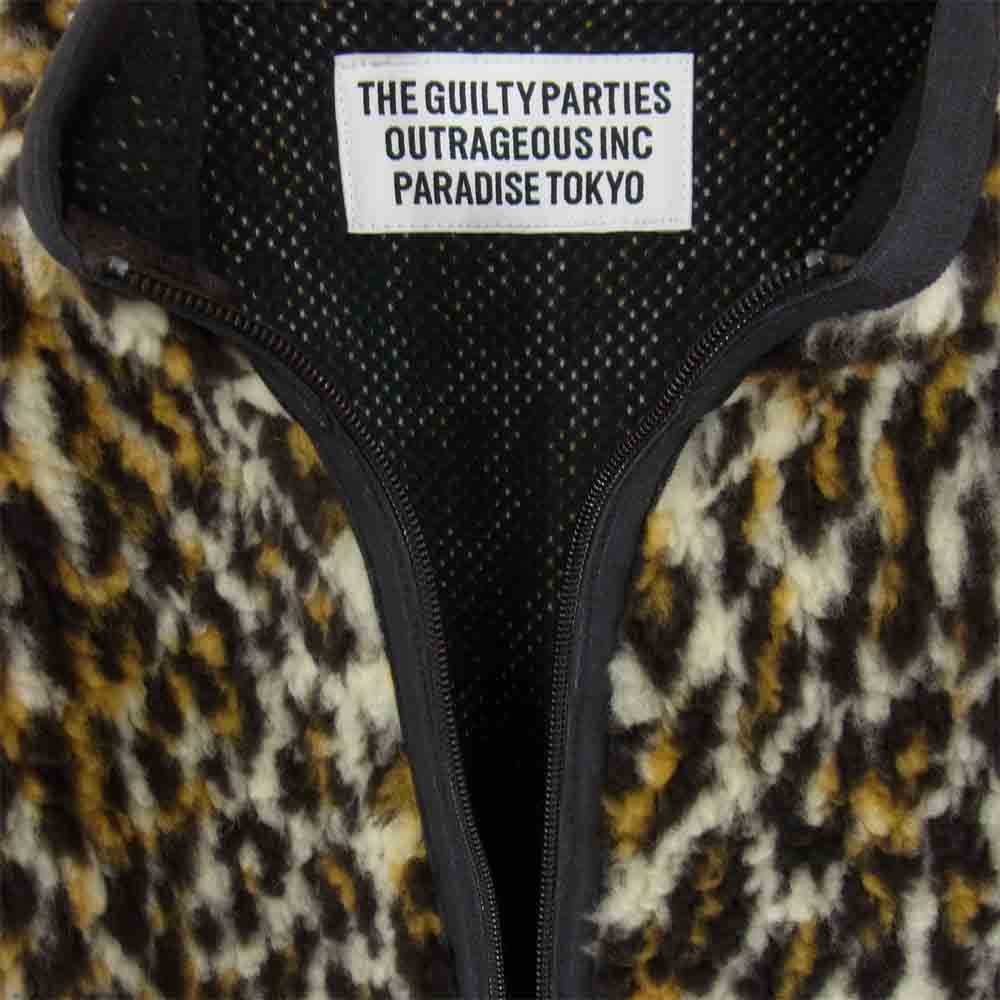 WACKO MARIA ワコマリア 18AW 18FW-WMO-OD10 LEOPARD BOA FLEECE JACKET レオパード ボアフリース ジャケット ブラウン系 M【新古品】【未使用】【中古】