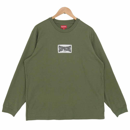 Supreme シュプリーム 20AW Woven Label L/S Top ウーブン ラベル Tシャツ 長袖 ロングスリーブ OLIVE L【中古】