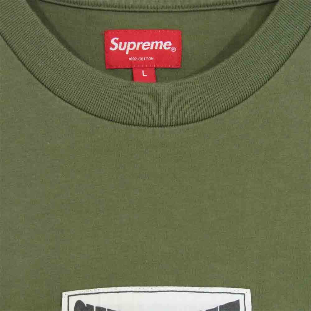 Supreme シュプリーム 20AW Woven Label L/S Top ウーブン ラベル Tシャツ 長袖 ロングスリーブ OLIVE L【中古】