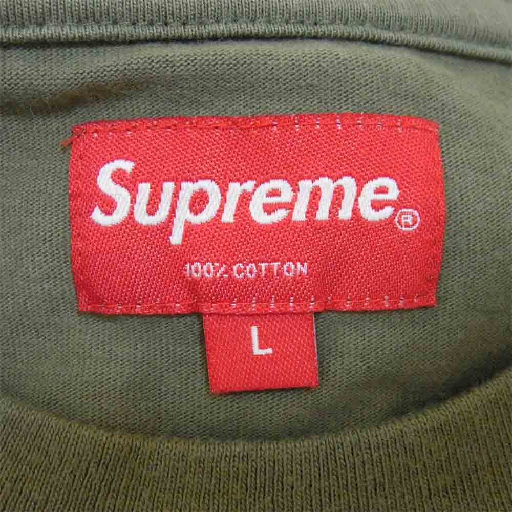 Supreme シュプリーム 20AW Woven Label L/S Top ウーブン ラベル Tシャツ 長袖 ロングスリーブ OLIVE L【中古】