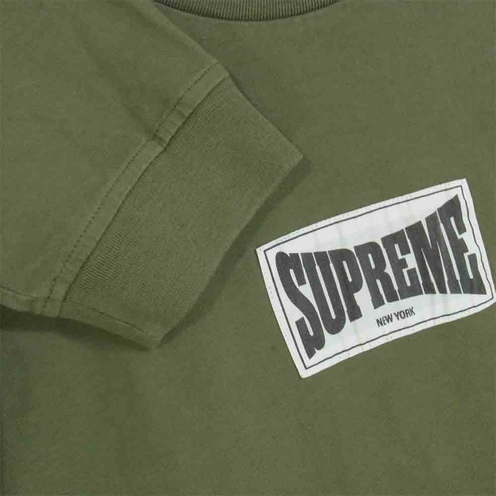 Supreme シュプリーム 20AW Woven Label L/S Top ウーブン ラベル Tシャツ 長袖 ロングスリーブ OLIVE L【中古】
