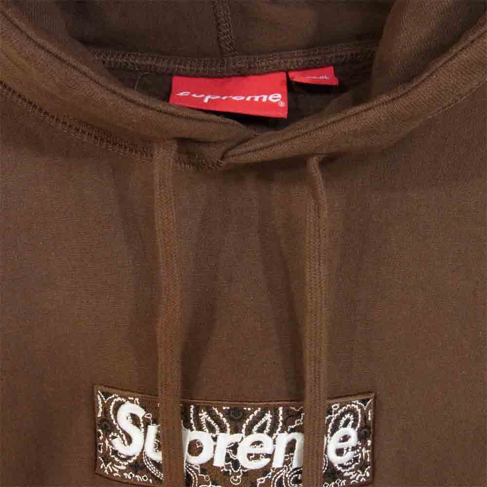 Supreme シュプリーム 19AW Bandana Box Logo Hooded Sweatshirt パーカ スウェット プルオーバー ブラウン系 L【中古】