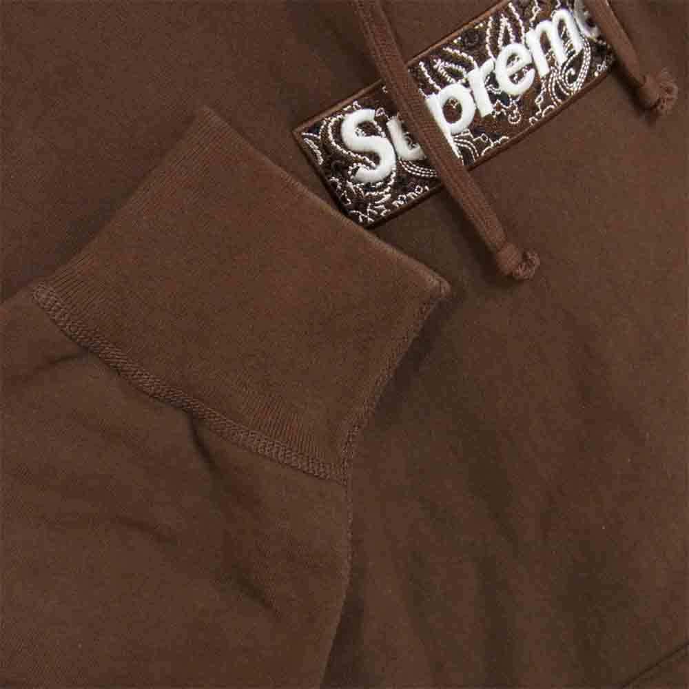 Supreme シュプリーム 19AW Bandana Box Logo Hooded Sweatshirt パーカ スウェット プルオーバー ブラウン系 L【中古】