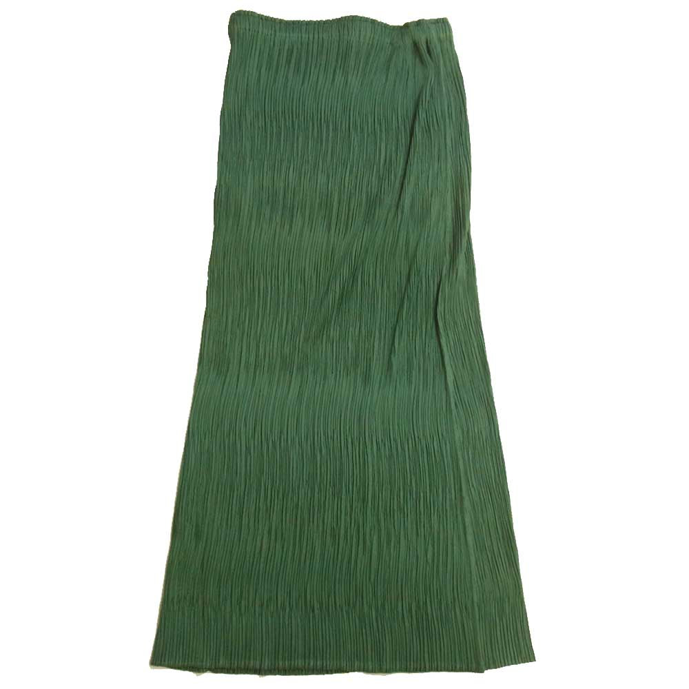 PLEATS PLEASE プリーツプリーズ PP63-JG605 ISSEY MIYAKE イッセイミヤケ プリーツ加工 ミモレ丈 スカート グリーン系 1【中古】