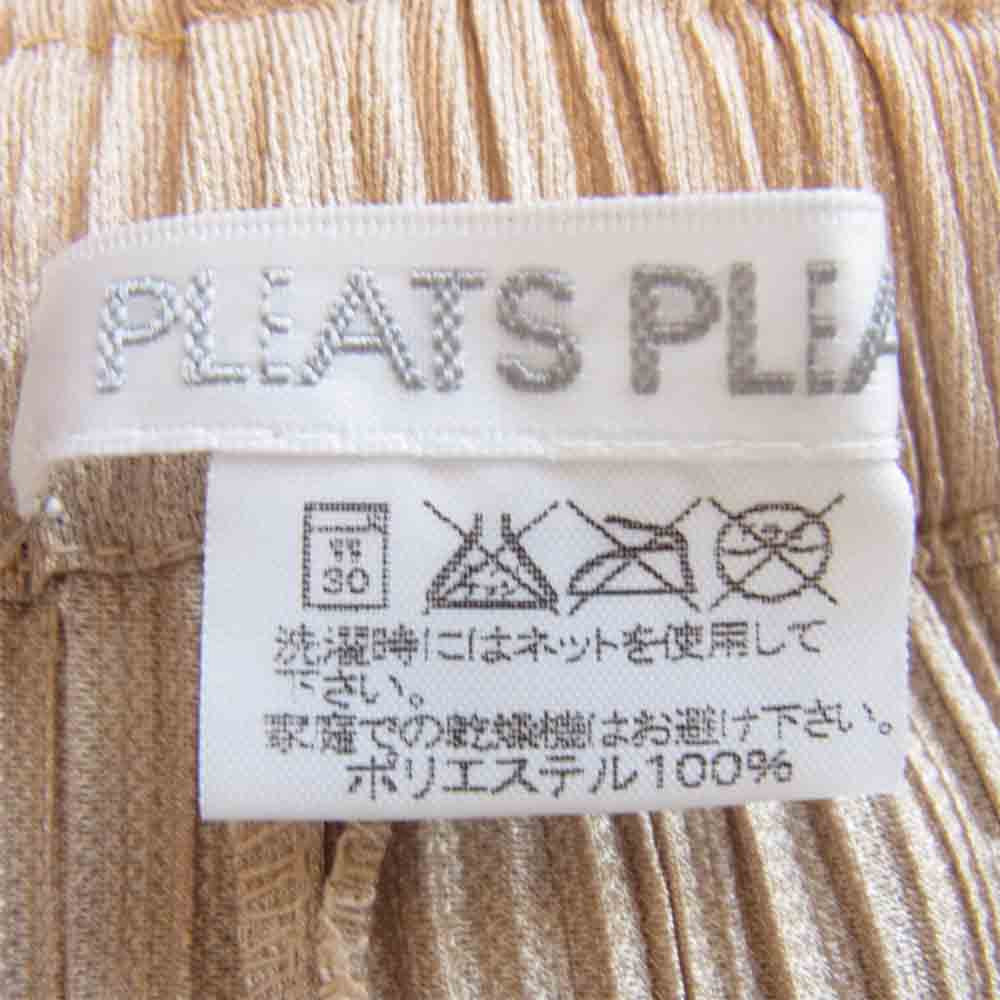 PLEATS PLEASE プリーツプリーズ PP33-JF445 ISSEY MIYAKE イッセイミヤケ プリーツ加工 フロントボタン パンツ ベージュ ベージュ系 3【美品】【中古】