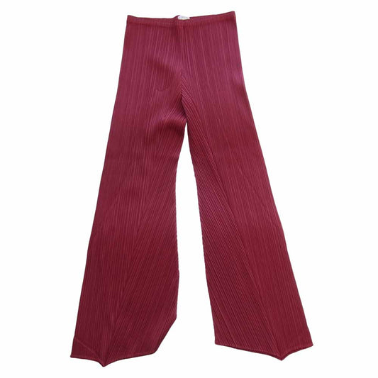 PLEATS PLEASE プリーツプリーズ PP23-JF525 ISSEY MIYAKE イッセイミヤケ プリーツ加工 フレアパンツ エンジ エンジ 4【美品】【中古】