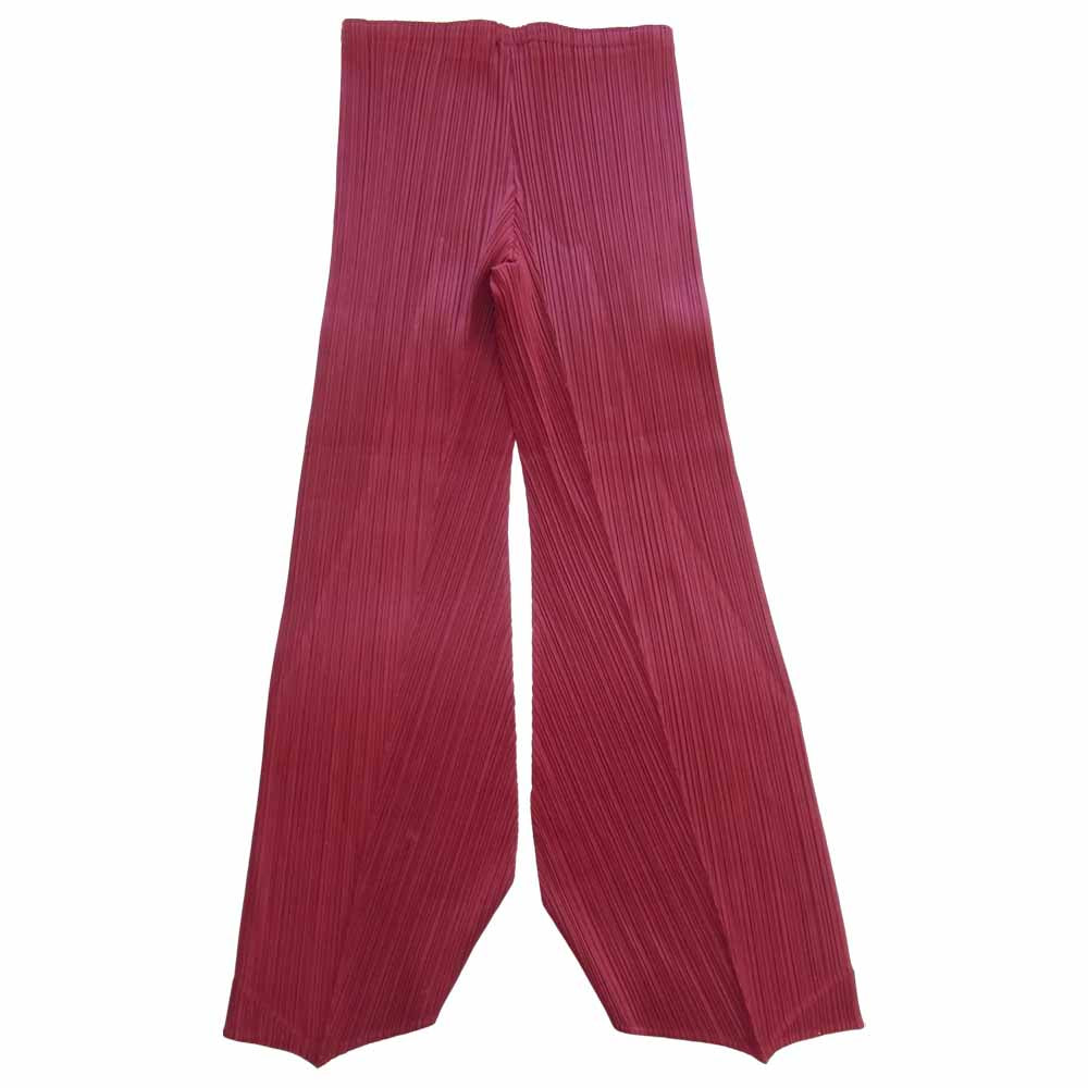 PLEATS PLEASE プリーツプリーズ PP23-JF525 ISSEY MIYAKE イッセイミヤケ プリーツ加工 フレアパンツ エンジ エンジ 4【美品】【中古】