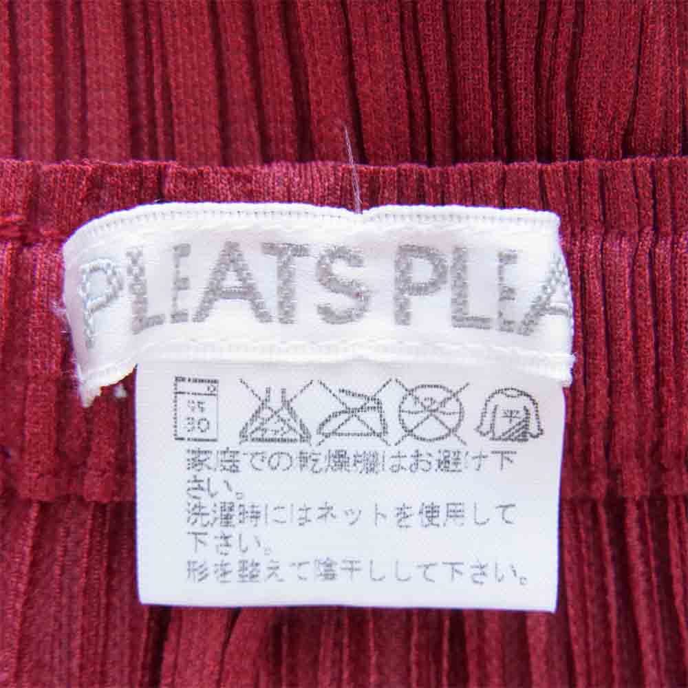 PLEATS PLEASE プリーツプリーズ PP23-JF525 ISSEY MIYAKE イッセイミヤケ プリーツ加工 フレアパンツ エンジ エンジ 4【美品】【中古】