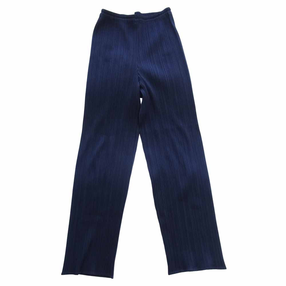 PLEATS PLEASE プリーツプリーズ PP53-JF209 ISSEY MIYAKE イッセイミヤケ プリーツ加工 ストレート パンツ ダークネイビー ダークネイビー系 1【中古】