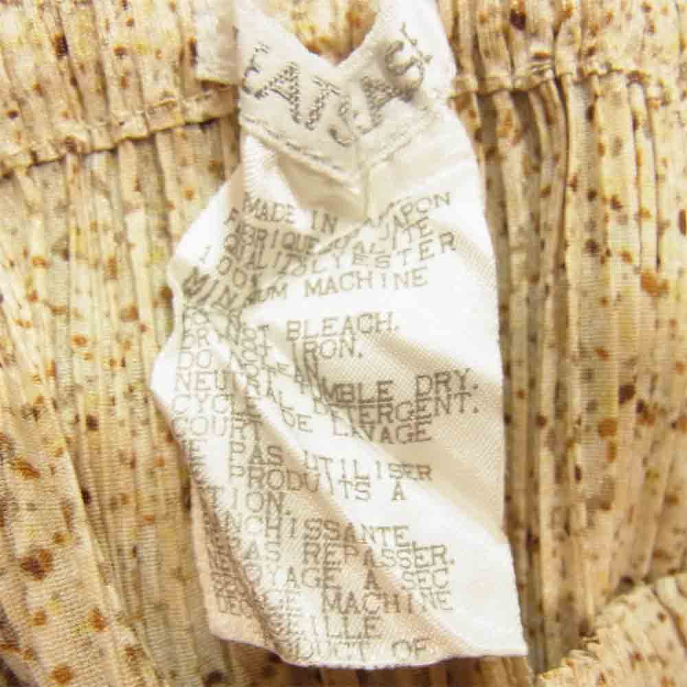 PLEATS PLEASE プリーツプリーズ PP84-JF411 ISSEY MIYAKE イッセイミヤケ プリーツ加工 総柄 ジョッパーズ ベージュ系 3【美品】【中古】