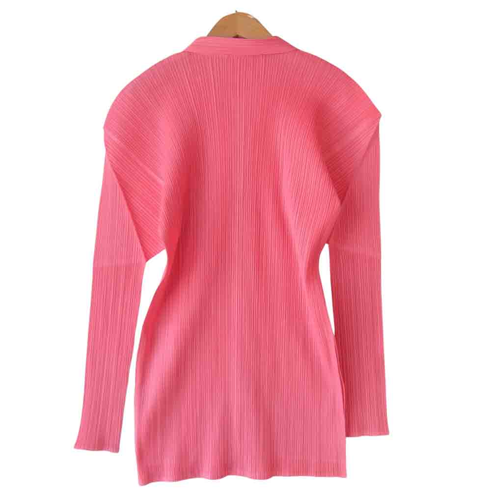 PLEATS PLEASE プリーツプリーズ PP71-JD359 ISSEY MIYAKE イッセイミヤケ プリーツ加工 ジップアップ ジャケット ピンク ピンク系 3【美品】【中古】