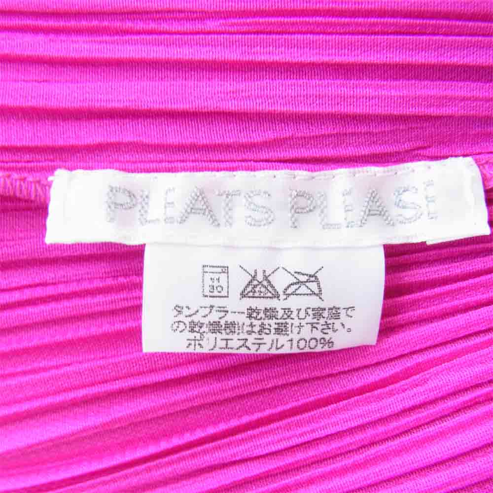 PLEATS PLEASE プリーツプリーズ PP13-JH610 ISSEY MIYAKE イッセイミヤケ プリーツ加工 マキシ丈 ノースリーブ ワンピース ネオンピンク ピンク系 2【美品】【中古】