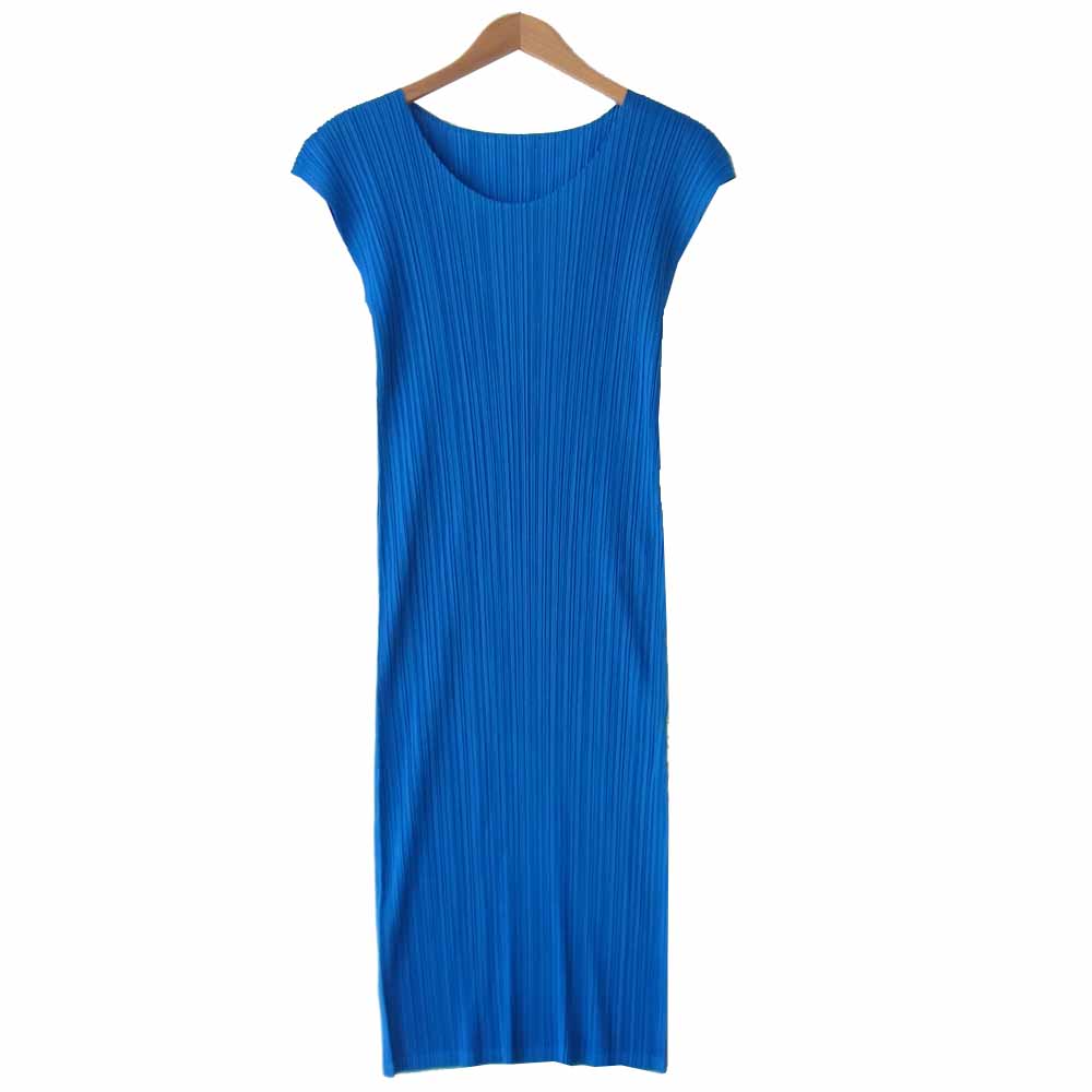 PLEATS PLEASE プリーツプリーズ PP51-JH204 ISSEY MIYAKE イッセイミヤケ プリーツ加工 マキシ丈 フレンチスリーブ ワンピース ブルー ブルー系 3【美品】【中古】