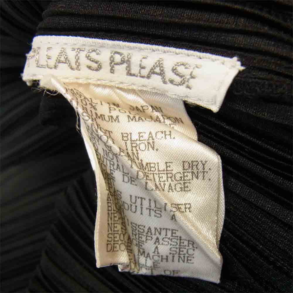PLEATS PLEASE プリーツプリーズ PP91-JK054 ISSEY MIYAKE イッセイミヤケ プリーツ加工 バイカラー シャツ ブラック ブラック系 4【中古】